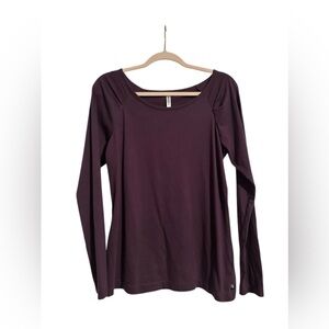 Fabletics Maple Long Sleeve Tee Women's Size XL Basic Purple Long Sleeve Active